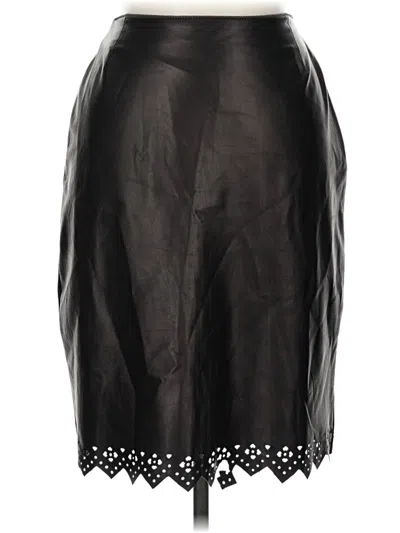 Pre-owned Charles Jourdan Faux Leather Skirt In Black