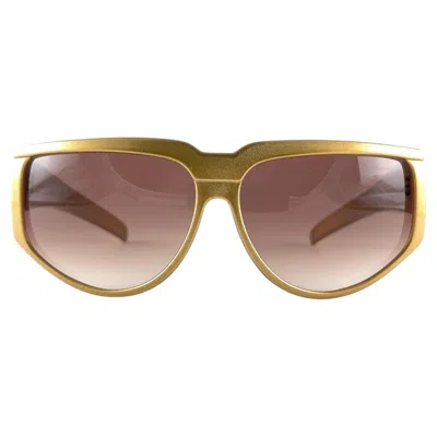 Pre-owned Charles Jourdan New Vintage  Paris Gold Frame Gradient Lenses 1970's Sunglasses In Brown