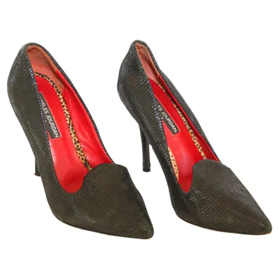 Pre-owned Charles Jourdan Paris Shoes Heels Black Suede 1990s