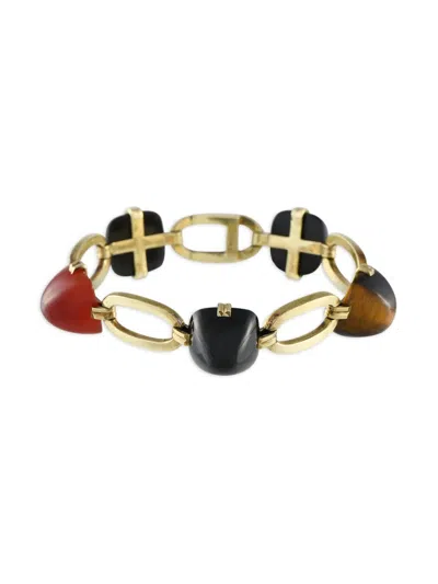 Pre-owned Charles Keller & Co 18kt Yellow Gold Gemstone Bracelet
