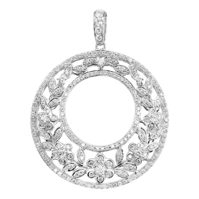 Pre-owned Charles Krypell 1.20 Carat Diamond White Gold Pendant