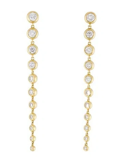 Pre-owned Charles Krypell 18k 1.31ctw Diamond Graduated Bubble Drop Earrings In Multi