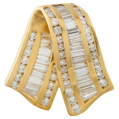 Pre-owned Charles Krypell 18k Yellow Gold 3.0ct Diamond Pendant Ck05-122425