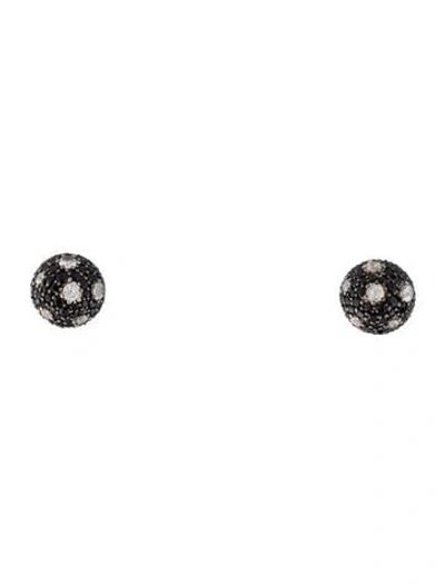 Pre-owned Charles Krypell 3.55ctw Sapphire Sphere Stud Earrings In Multi