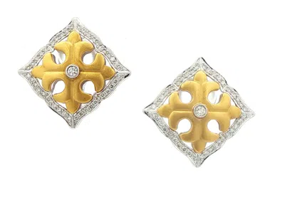Pre-owned Charles Krypell Charles Ktypell Gold And Diamond Earring In Multi
