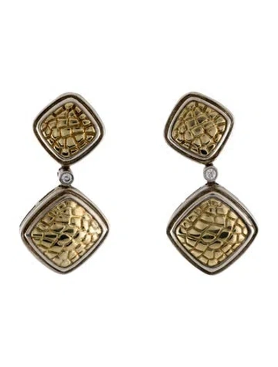 Pre-owned Charles Krypell Diamond Drop Earrings In Multi