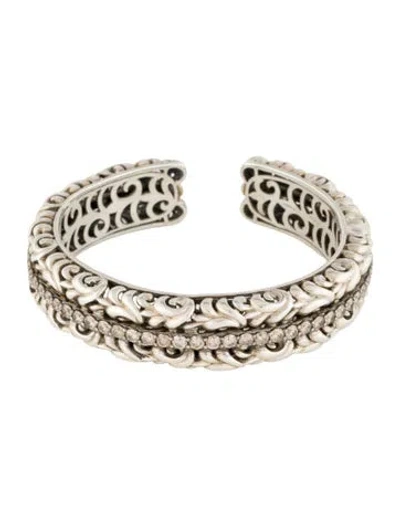 Pre-owned Charles Krypell Diamond Ivy Cuff Bracelet, 6.25" In Multi