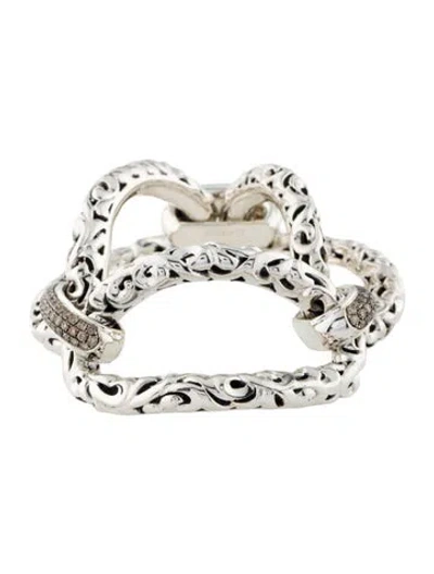 Pre-owned Charles Krypell Diamond Link Bracelet, 7" In Multi