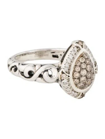 Pre-owned Charles Krypell Diamond Pavé Cocktail Ring In Multi