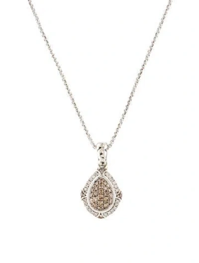 Pre-owned Charles Krypell Diamond Pavé Pendant Necklace, 17.5" In Multi