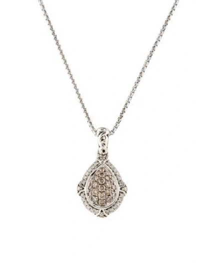 Pre-owned Charles Krypell Diamond Pavé Pendant Necklace, 17.5" In Multi