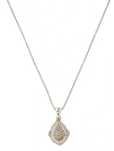 Pre-owned Charles Krypell Diamond Pavé Pendant Necklace, 17.5" In Multi