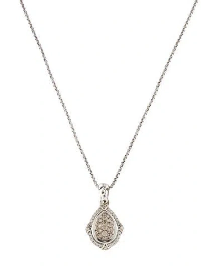 Pre-owned Charles Krypell Diamond Pavé Pendant Necklace, 17.5" In Multi