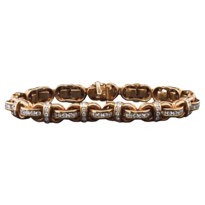 Pre-owned Charles Krypell Estate  18k Yellow Gold Diamond Bracelet - Vhk#362a