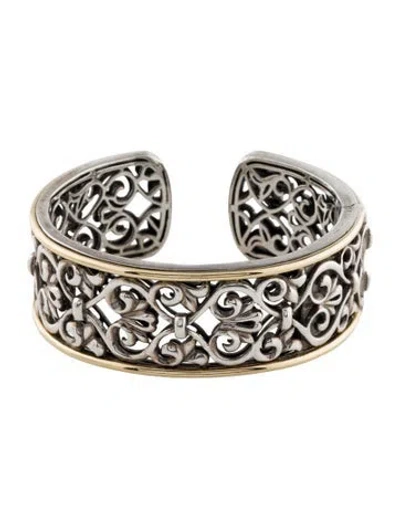 Pre-owned Charles Krypell Filigree Cuff Bracelet, 6.5" In Multi