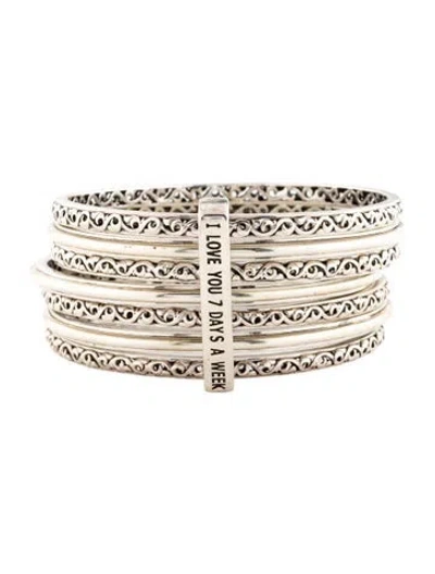 Pre-owned Charles Krypell "i Love You 7 Days A Week" Bangle, 7" In Multi