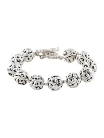 Pre-owned Charles Krypell Ivy Ball Bead Toggle Bracelet, 6.75" In Multi