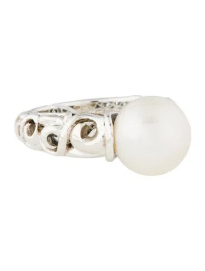 Pre-owned Charles Krypell Pearl Cocktail Ring In Multi