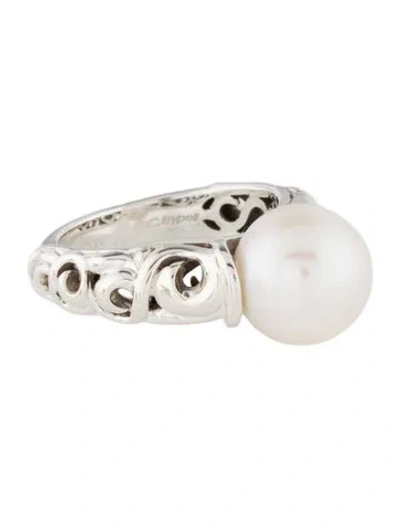 Pre-owned Charles Krypell Pearl Cocktail Ring In Multi