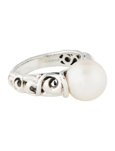 Pre-owned Charles Krypell Pearl Cocktail Ring In Multi