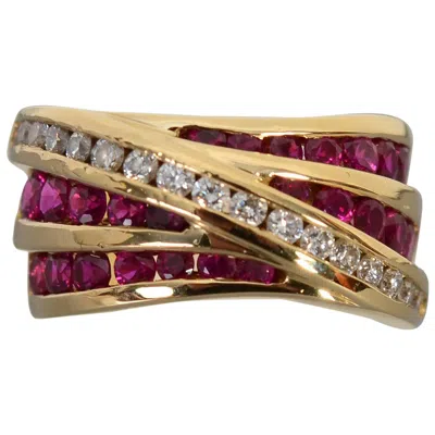 Pre-owned Charles Krypell Ruby And Diamond Gold Ring In Multi