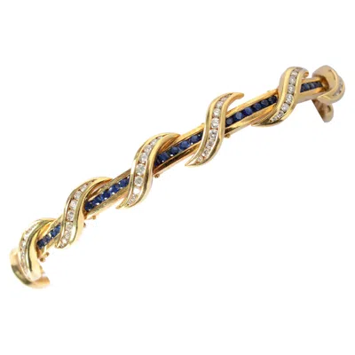 Pre-owned Charles Krypell Sapphire And Diamond Yellow Bracelet