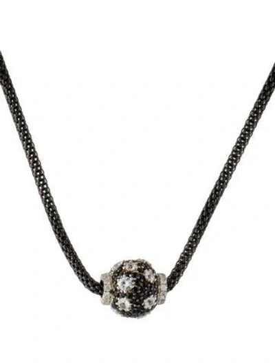 Pre-owned Charles Krypell Sapphire Ball Pendant Necklace, 17" In Multi
