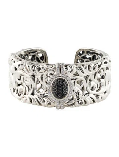 Pre-owned Charles Krypell Sapphire Cuff Bracelet, 6.5" In Multi