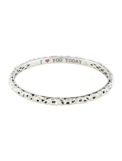 Pre-owned Charles Krypell Sapphire 'i Love You' Bangle Bracelet, 8" In Multi
