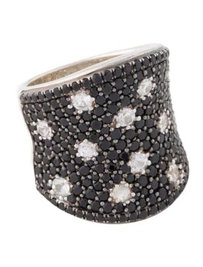 Pre-owned Charles Krypell Sapphire Starlight Concave Cocktail Ring In Multi