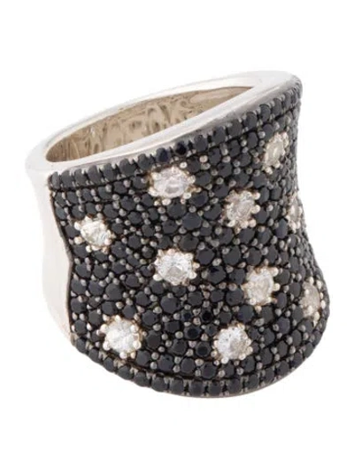 Pre-owned Charles Krypell Sapphire Starlight Concave Cocktail Ring In Multi