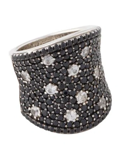 Pre-owned Charles Krypell Sapphire Starlight Concave Cocktail Ring In Multi