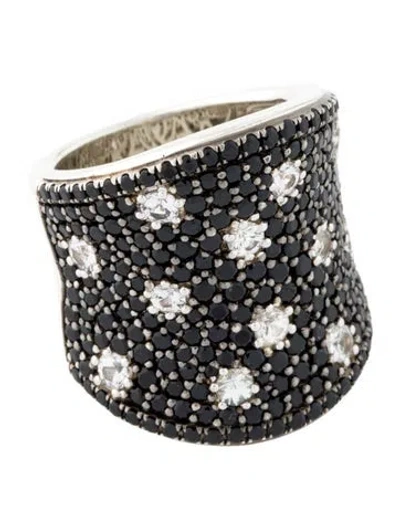 Pre-owned Charles Krypell Sapphire Starlight Concave Cocktail Ring In Multi