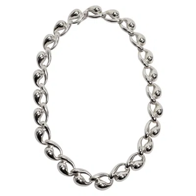 Pre-owned Charles Krypell Sculptured Sterling Silver Necklace In Multi