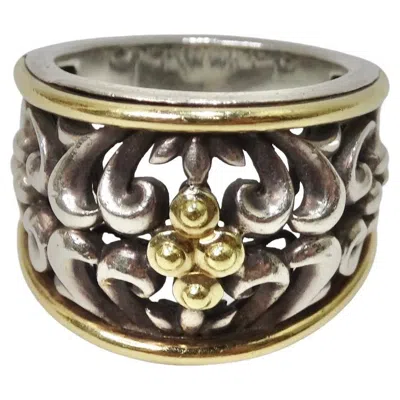 Pre-owned Charles Krypell Sterling Silver And 18k Gold Ivy Dome Ring In Multi