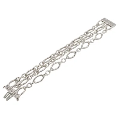 Pre-owned Charles Krypell Sterling Silver Multi-strand Chain Link Bracelet In Multiple