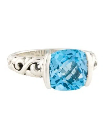 Pre-owned Charles Krypell Topaz & Sapphire Cocktail Ring In Multi