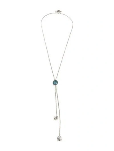 Pre-owned Charles Krypell Topaz Lariat Necklace, 28.5" In Multi