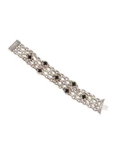 Pre-owned Charles Krypell Topaz Three-row Station Bracelet, 6.25" In Multi