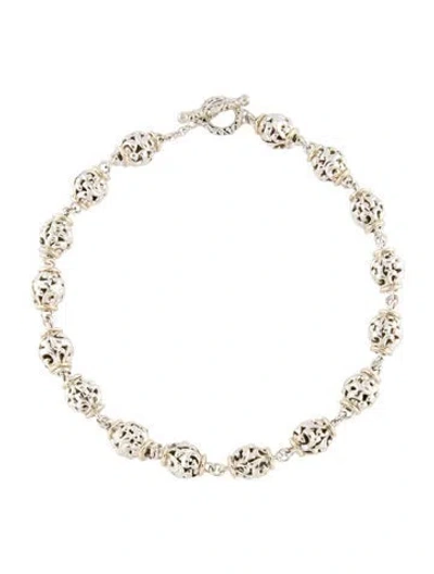 Pre-owned Charles Krypell Two-tone Ivy Bead Chain Necklace, 16.5" In Multi