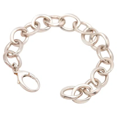 Pre-owned Charles Krypell Vintage  Sterling Silver Sculptural Link Bracelet In Multi
