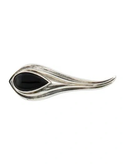 Pre-owned Charles Krypell Vintage Onyx Abstract Brooch In Multi