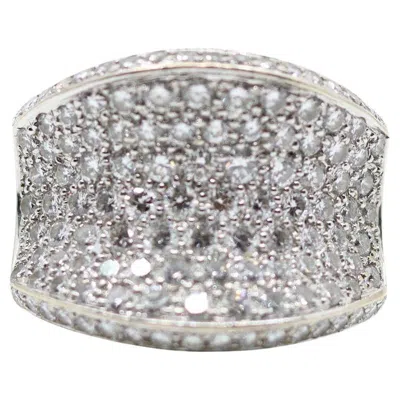 Pre-owned Charles Krypell Vintage Wcj 3 Carat Diamond Pave Saddle Ring. In Multi