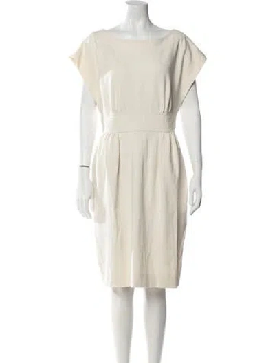 Pre-owned Charles Nolan Bateau Neckline Knee-length Dress In Blue