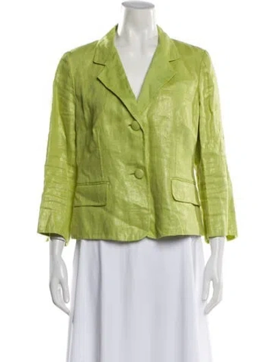 Pre-owned Charles Nolan Linen Blazer In Green