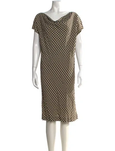 Pre-owned Charles Nolan Linen Knee-length Dress In Neutral