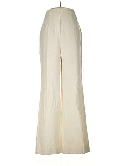 Pre-owned Charles Nolan Linen Pants In White