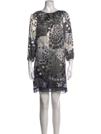 Pre-owned Charles Nolan Polka Dot Print Mini Dress In White