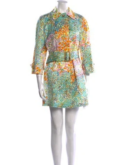 Pre-owned Charles Nolan Printed Mini Dress In Multi