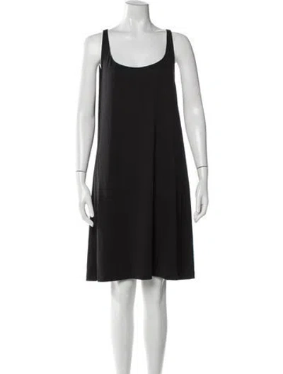 Pre-owned Charles Nolan Scoop Neck Knee-length Dress In Black